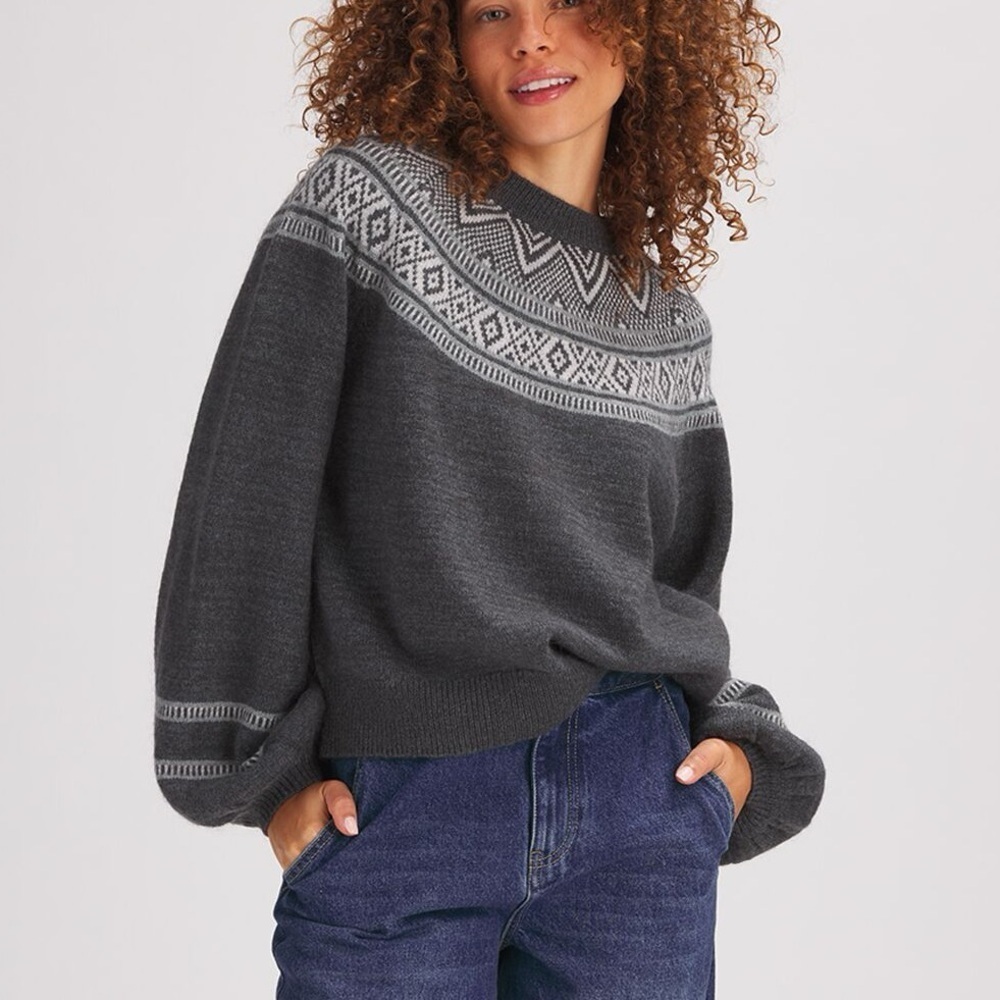 Basin + Range Geo Fair Isle Crewneck Patterned Sweater